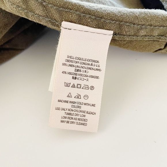 Free People Linen Blazer Shawl Collar Button Front Moss Khaki Green S NWT - Picture 9 of 10